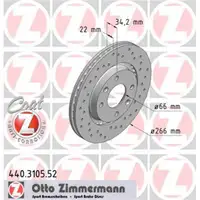 ZIMMERMANN 440.3105.52 Bremsscheiben 2 Stück für CITROËN