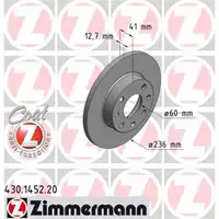 ZIMMERMANN 430.1452.20 Bremsscheiben 2 Stück OPEL