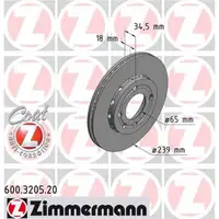 ZIMMERMANN 600.3205.20 Bremsscheiben 2 Stück VW