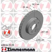 ZIMMERMANN 400.6472.20 Bremsscheiben 2 Stück MERCEDES-BENZ
