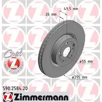 ZIMMERMANN 590.2584.20 Bremsscheiben 2 Stück TOYOTA
