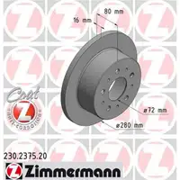 ZIMMERMANN 230.2375.20 Bremsscheiben 2 Stück FIAT