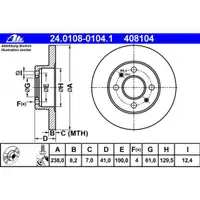 ATE 24.0108-0104.1 Bremsscheiben 2 Stück RENAULT