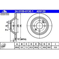 ATE 24.0109-0130.1 Bremsscheiben 2 Stück SAAB