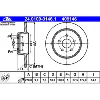 ATE 24.0109-0146.1 Bremsscheiben 2 Stück CHRYSLER