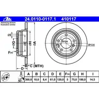 ATE 24.0110-0117.1 Bremsscheiben 2 Stück BMW