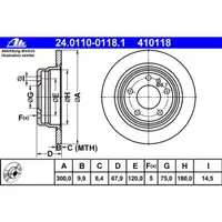 ATE 24.0110-0118.1 Bremsscheiben 2 Stück BMW