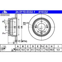 ATE 24.0110-0332.1 Bremsscheiben 2 Stück KIA