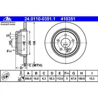 ATE 24.0110-0351.1 Bremsscheiben 2 Stück MERCEDES-BENZ