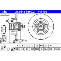 ATE 24.0111-0100.2 Bremsscheiben 2 Stück RENAULT