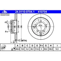 ATE 24.0110-0704.1 Bremsscheiben 2 Stück MITSUBISHI
