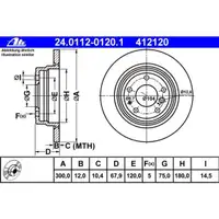 ATE 24.0112-0120.1 Bremsscheiben 2 Stück BMW
