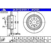 ATE 24.0112-0151.1 Bremsscheiben 2 Stück VOLVO
