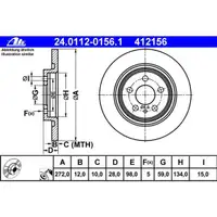 ATE 24.0112-0156.1 Bremsscheiben 2 Stück PEUGEOT