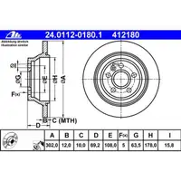ATE 24.0112-0180.1 Bremsscheiben 2 Stück VOLVO