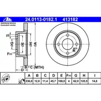 ATE 24.0113-0182.1 Bremsscheiben 2 Stück SKODA