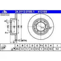 ATE 24.0113-0189.1 Bremsscheiben 2 Stück LAND ROVER
