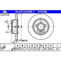 ATE Bremsenset Scheiben Ø294 voll Beläge hinten VW Transporter Seat Alhambra