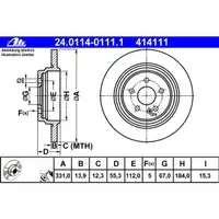 ATE 24.0114-0111.1 Bremsscheiben 2 Stück MERCEDES-BENZ