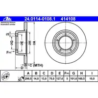 ATE 24.0114-0108.1 Bremsscheiben 2 Stück für LAND ROVER