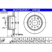 ATE 24.0116-0123.1 Bremsscheiben 2 Stück FIAT