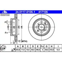 ATE 24.0117-0106.1 Bremsscheiben 2 Stück SUZUKI