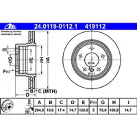 ATE 24.0119-0112.1 Bremsscheiben 2 Stück BMW