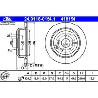 ATE 24.0118-0154.1 Bremsscheiben 2 Stück für HYUNDAI