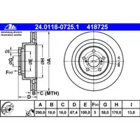 ATE 24.0118-0725.1 Bremsscheiben 2 Stück SUBARU