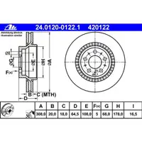 ATE 24.0120-0122.1 Bremsscheiben 2 Stück VOLVO