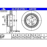 ATE 24.0120-0199.1 Bremsscheiben 2 Stück MERCEDES-BENZ