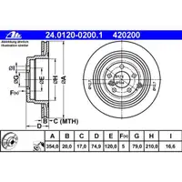 ATE 24.0120-0200.1 Bremsscheiben 2 Stück LAND ROVER