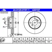 ATE 24.0120-0197.1 Bremsscheiben 2 Stück SUZUKI