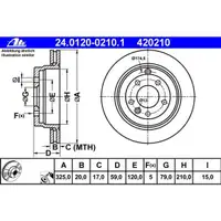 ATE 24.0120-0210.1 Bremsscheiben 2 Stück LAND ROVER