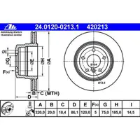 ATE 24.0120-0213.1 Bremsscheiben 2 Stück BMW