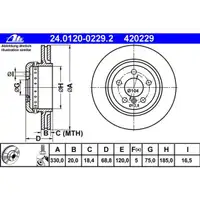 ATE 24.0120-0229.2 Bremsscheiben 2 Stück BMW