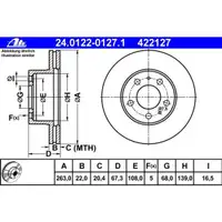 ATE 24.0122-0127.1 Bremsscheiben 2 Stück VOLVO