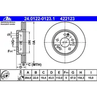 ATE 24.0122-0123.1 Bremsscheiben 2 Stück MERCEDES-BENZ