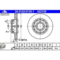 ATE 24.0122-0139.1 Bremsscheiben 2 Stück AUDI