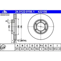 ATE 24.0122-0156.1 Bremsscheiben 2 Stück OPEL