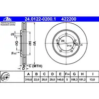 ATE 24.0122-0200.1 Bremsscheiben 2 Stück SUZUKI