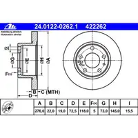 ATE 24.0122-0262.1 Bremsscheiben 2 Stück IVECO