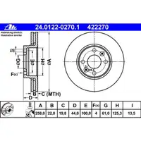ATE 24.0122-0270.1 Bremsscheiben 2 Stück RENAULT