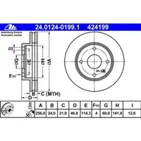 ATE 24.0124-0199.1 Bremsscheiben 2 Stück CHEVROLET