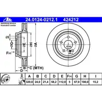 ATE 24.0124-0212.1 Bremsscheiben 2 Stück MERCEDES-BENZ