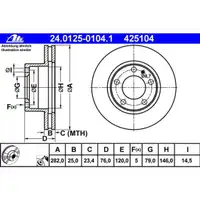 ATE 24.0125-0104.1 Bremsscheiben 2 Stück BMW