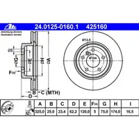 ATE 24.0125-0160.1 Bremsscheiben 2 Stück BMW