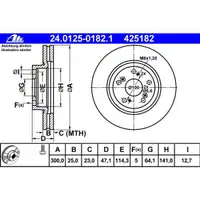 ATE 24.0125-0182.1 Bremsscheiben 2 Stück HONDA