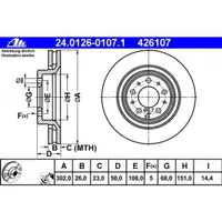ATE 24.0126-0107.1 Bremsscheiben 2 Stück VOLVO