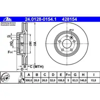 ATE 24.0128-0154.1 Bremsscheiben 2 Stück VOLVO